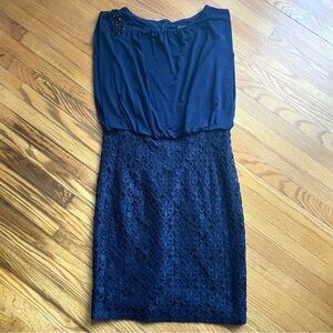 ENFOCUS STUDIO Navy Lace Midi Dress Size 6